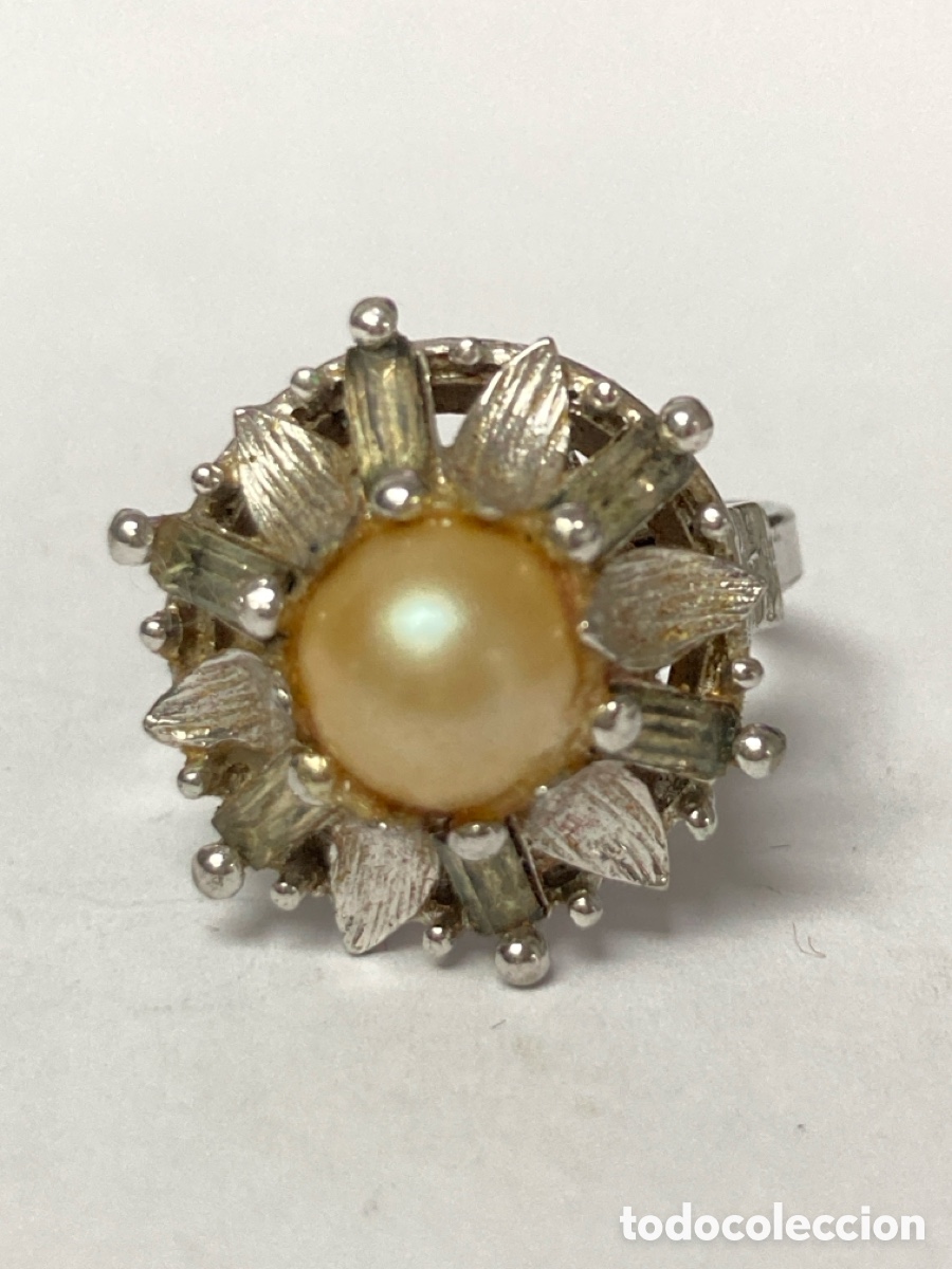 Joyeria: ANILLO ART DECO PLATA Y PERLA EN FORMA DE FLOR/S94 - Foto 6