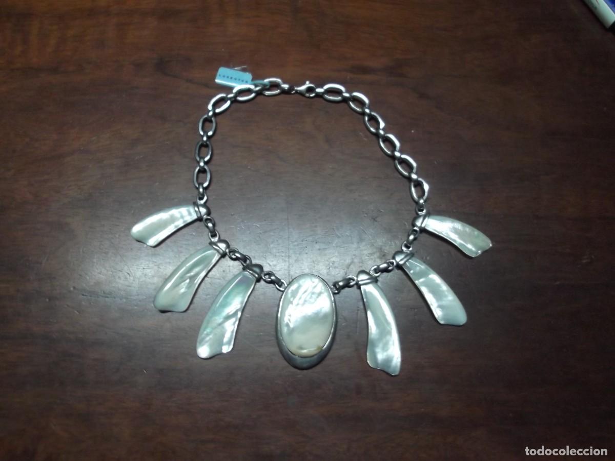 Joyeria: Collar de plata rodiada y nacar.Luxenter,vintage - Foto 4