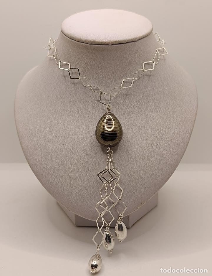 Joyeria: Elegante y sofisticada gargantilla de dise&ntilde;o original en plata de ley 925. - Foto 3