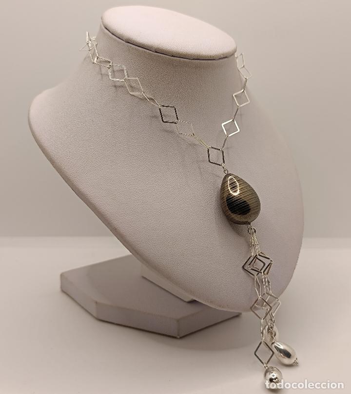 Joyeria: Elegante y sofisticada gargantilla de dise&ntilde;o original en plata de ley 925. - Foto 4