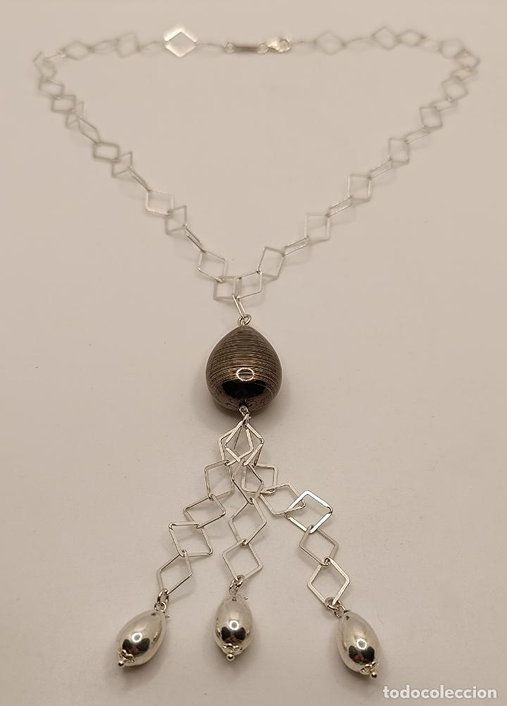 Joyeria: Elegante y sofisticada gargantilla de dise&ntilde;o original en plata de ley 925. - Foto 5