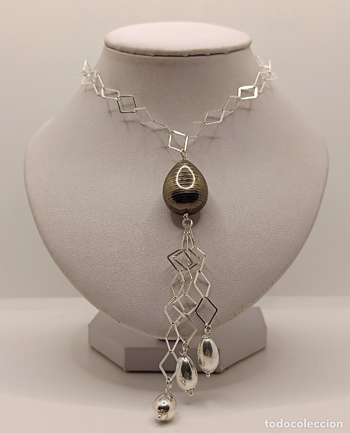 Joyeria: Elegante y sofisticada gargantilla de dise&ntilde;o original en plata de ley 925. - Foto 1