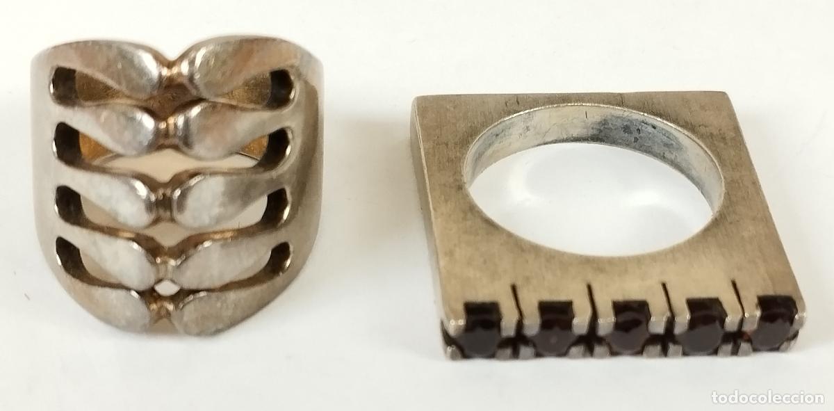 Joyeria: 2 ANILLOS DE PLATA PARA SE&Ntilde;ORA. CIRCA 1970 - Foto 1