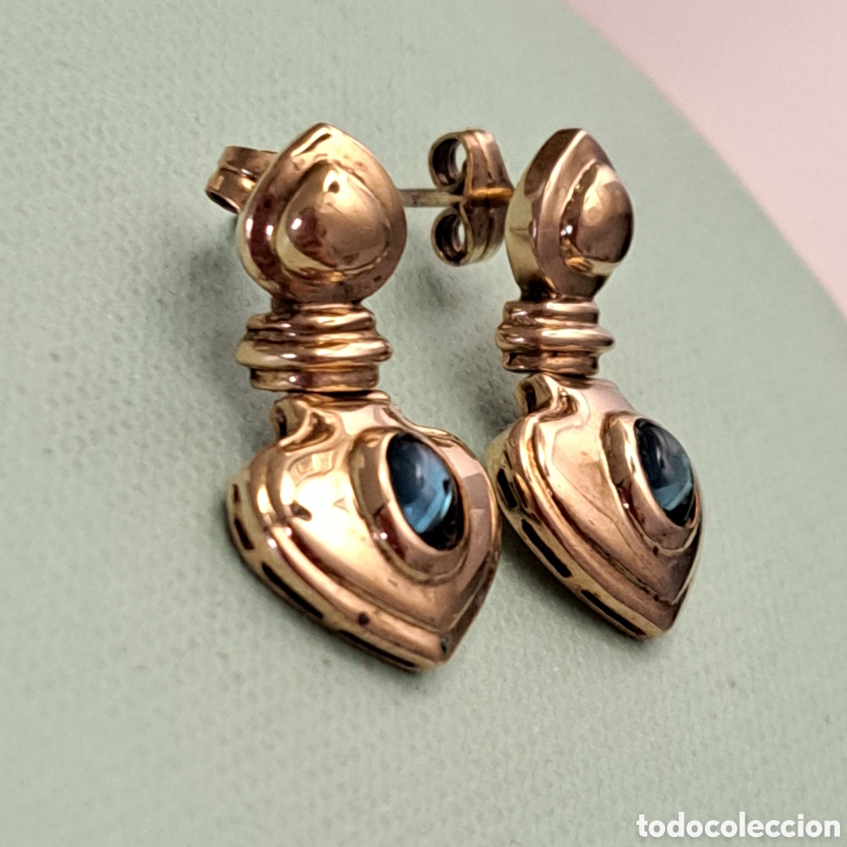 Joyeria: ESPECTACULARES PENDIENTES DE PLATA CON TOPACIO. ART DECO. REF S4 MICAJ - Foto 3