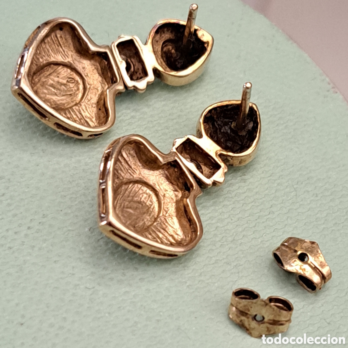 Joyeria: ESPECTACULARES PENDIENTES DE PLATA CON TOPACIO. ART DECO. REF S4 MICAJ - Foto 4