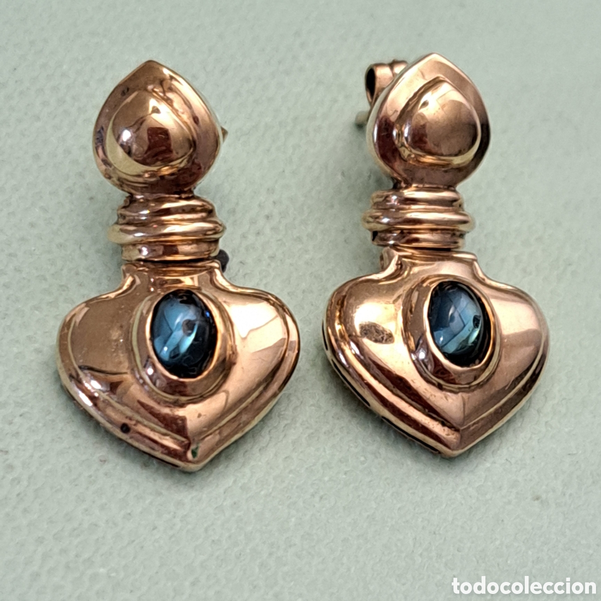 Joyeria: ESPECTACULARES PENDIENTES DE PLATA CON TOPACIO. ART DECO. REF S4 MICAJ - Foto 2