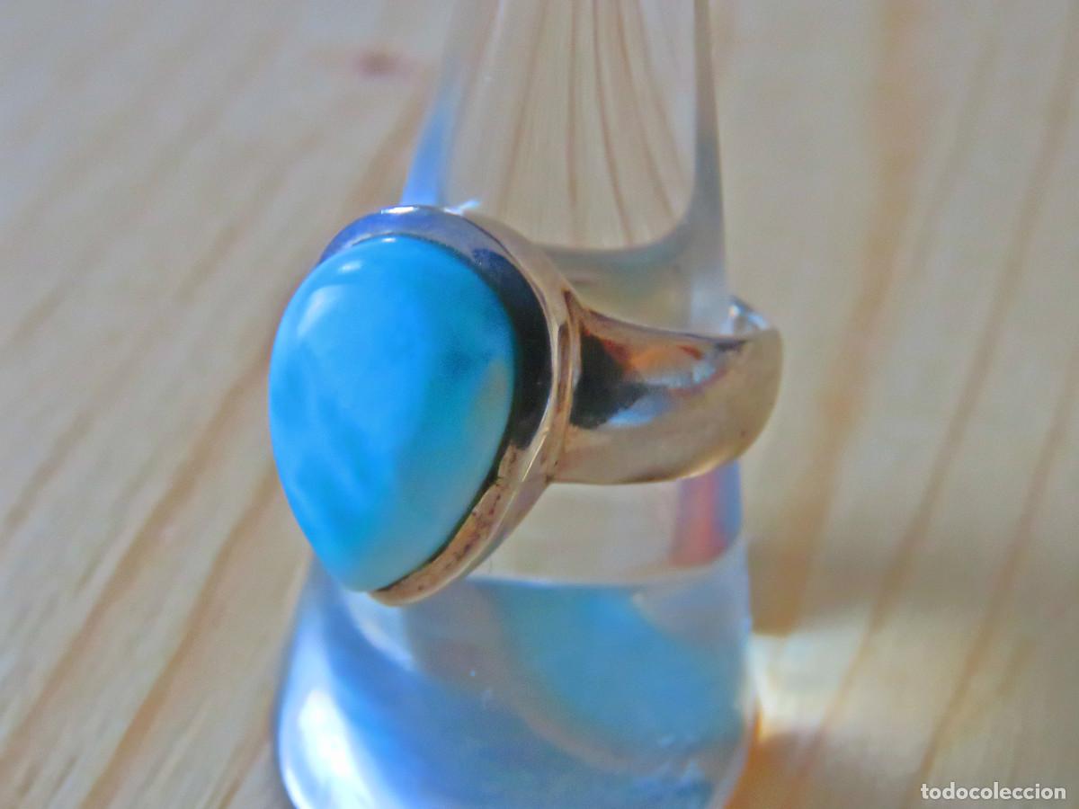 Joyeria: Anillo Larimar Autentico Grado AAA+ Plata 925 - Foto 2