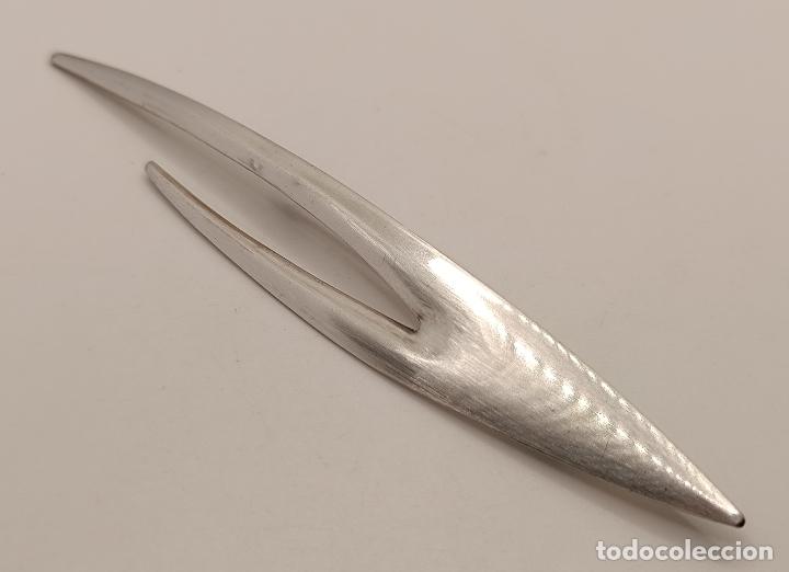 Joyeria: Gran broche de dise&ntilde;o sofisticado en plata de ley mate y brillante. - Foto 3