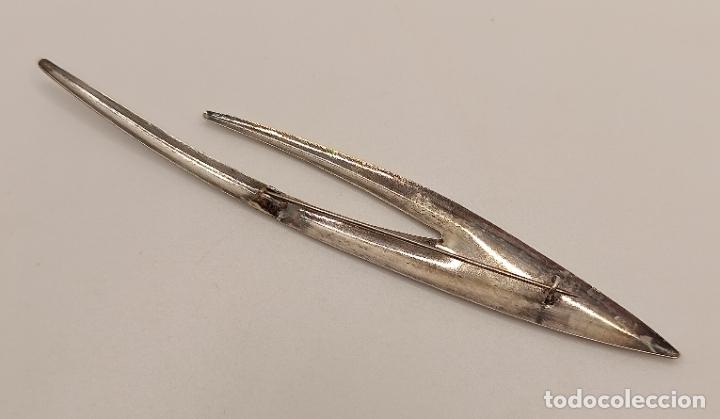 Joyeria: Gran broche de dise&ntilde;o sofisticado en plata de ley mate y brillante. - Foto 4