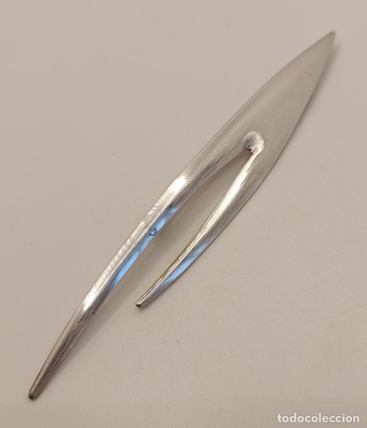 Joyeria: Gran broche de dise&ntilde;o sofisticado en plata de ley mate y brillante. - Foto 1