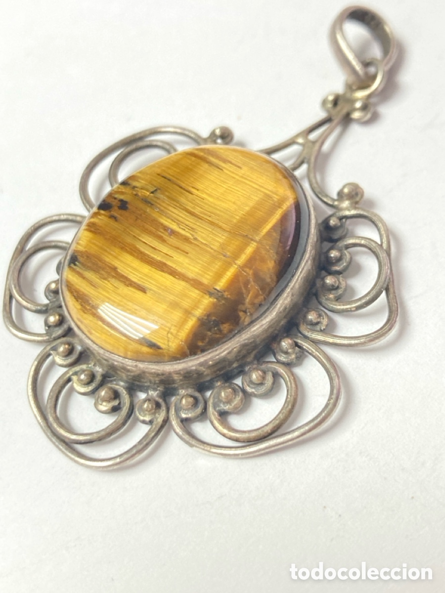 Joyeria: Colgante de plata con ojo de tigre/C38 - Foto 2