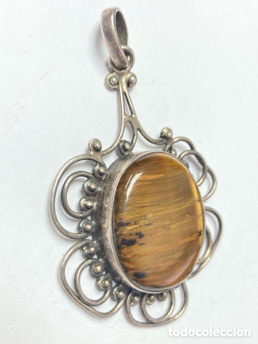 Joyeria: Colgante de plata con ojo de tigre/C38 - Foto 3