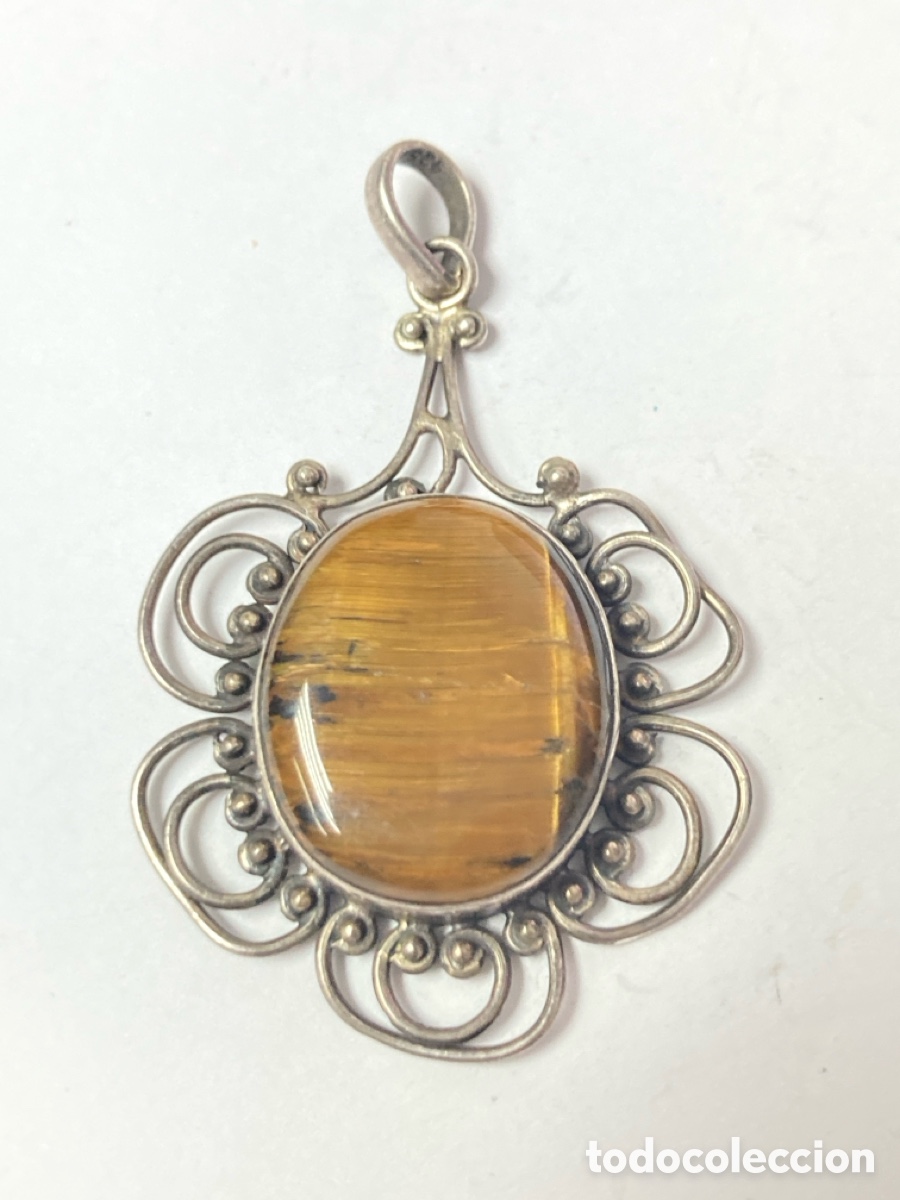 Joyeria: Colgante de plata con ojo de tigre/C38 - Foto 1