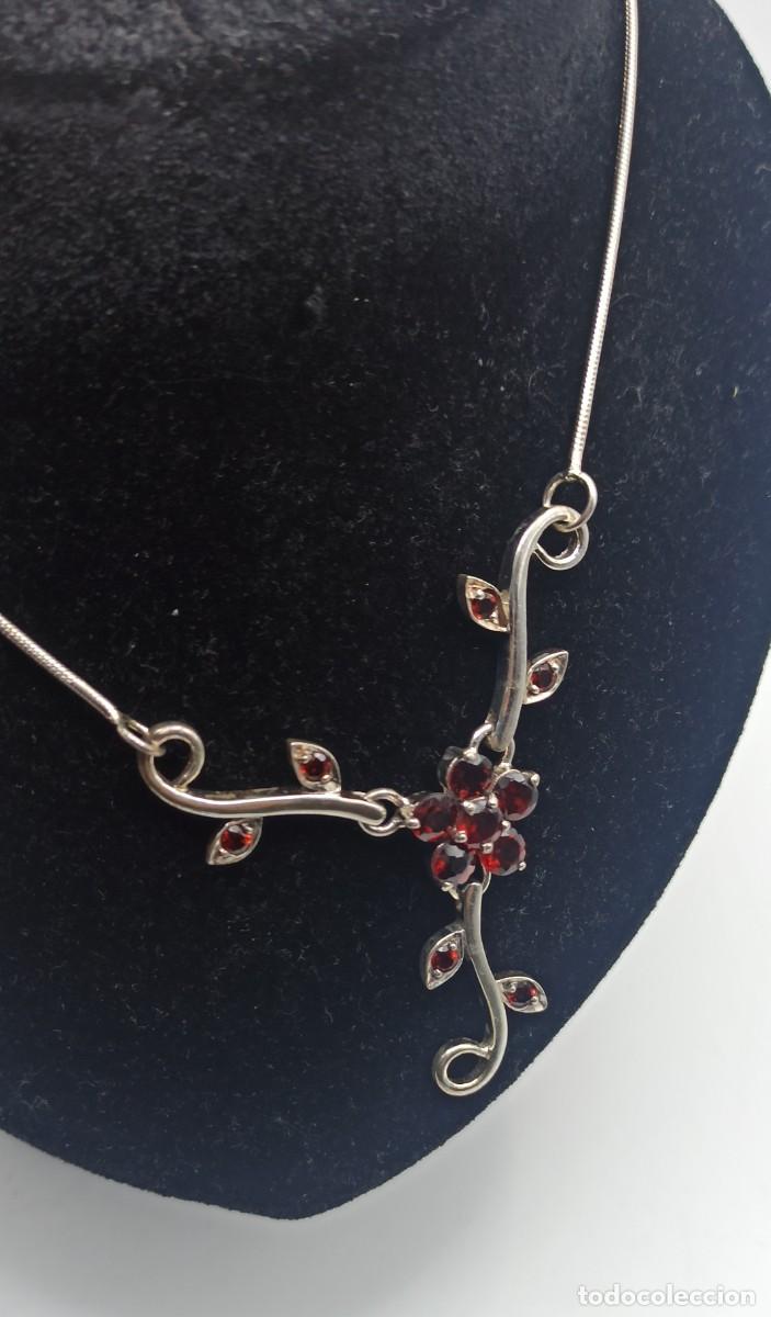 Joyeria: Gargantilla plata flor granates - Foto 2