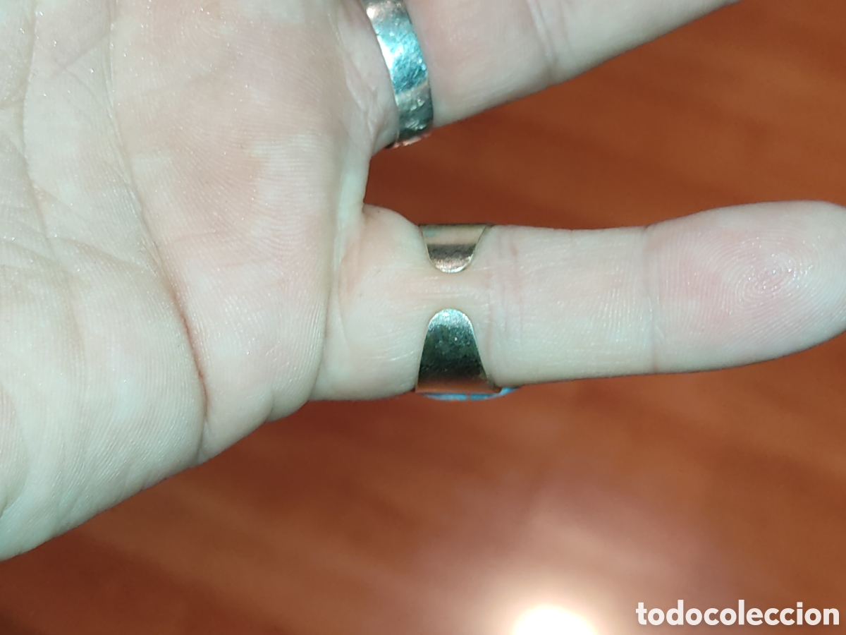 Joyeria: Anillo de opalina azul a&ntilde;os 80.Ajustable. - Foto 5