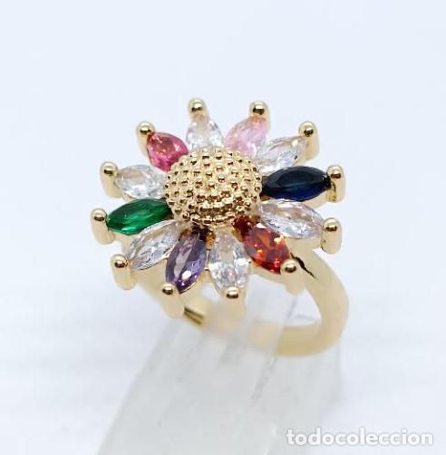 Joyeria: Excelente anillo de lujo en oro con piedras multicolor engastadas - Foto 2