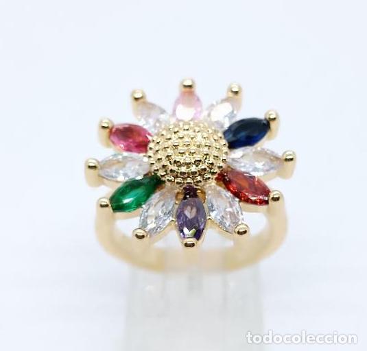 Joyeria: Excelente anillo de lujo en oro con piedras multicolor engastadas - Foto 3