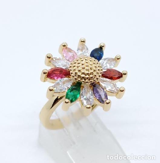 Joyeria: Excelente anillo de lujo en oro con piedras multicolor engastadas - Foto 4