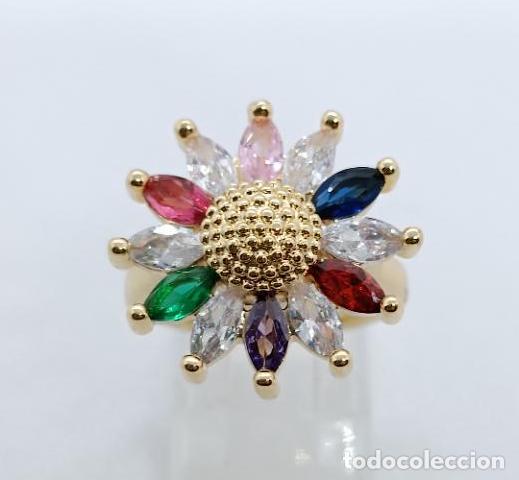 Joyeria: Excelente anillo de lujo en oro con piedras multicolor engastadas - Foto 5