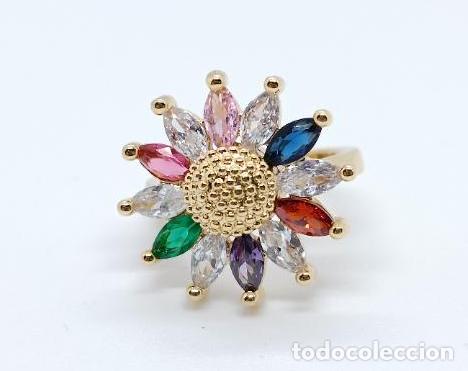 Joyeria: Excelente anillo de lujo en oro con piedras multicolor engastadas - Foto 1