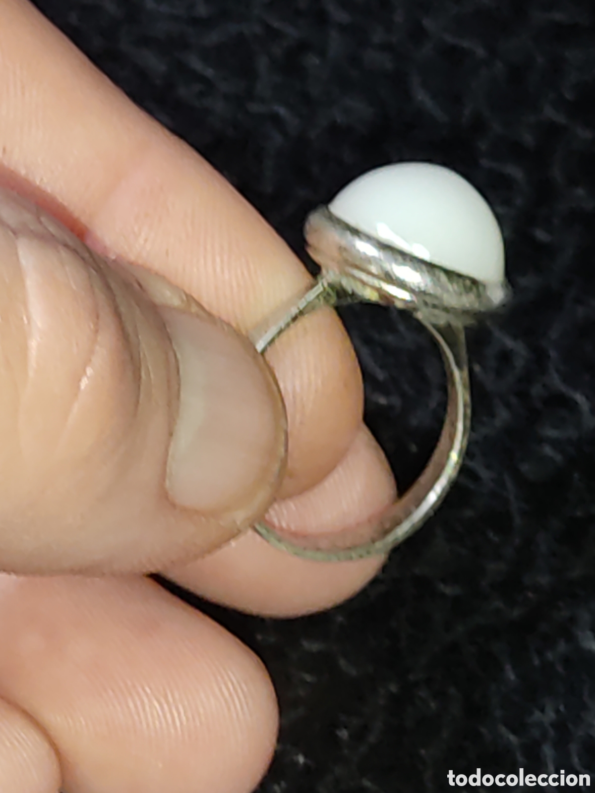 Joyeria: Anillo de plata contrastada y &oacute;nice blanco. - Foto 1