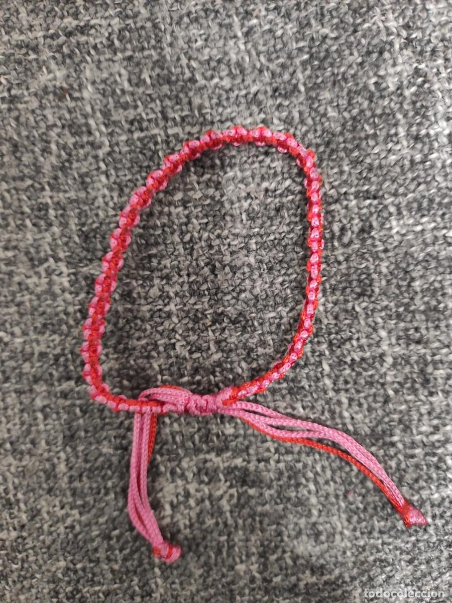 Joyeria: Pulsera India hilo rojo y rosa - Foto 1