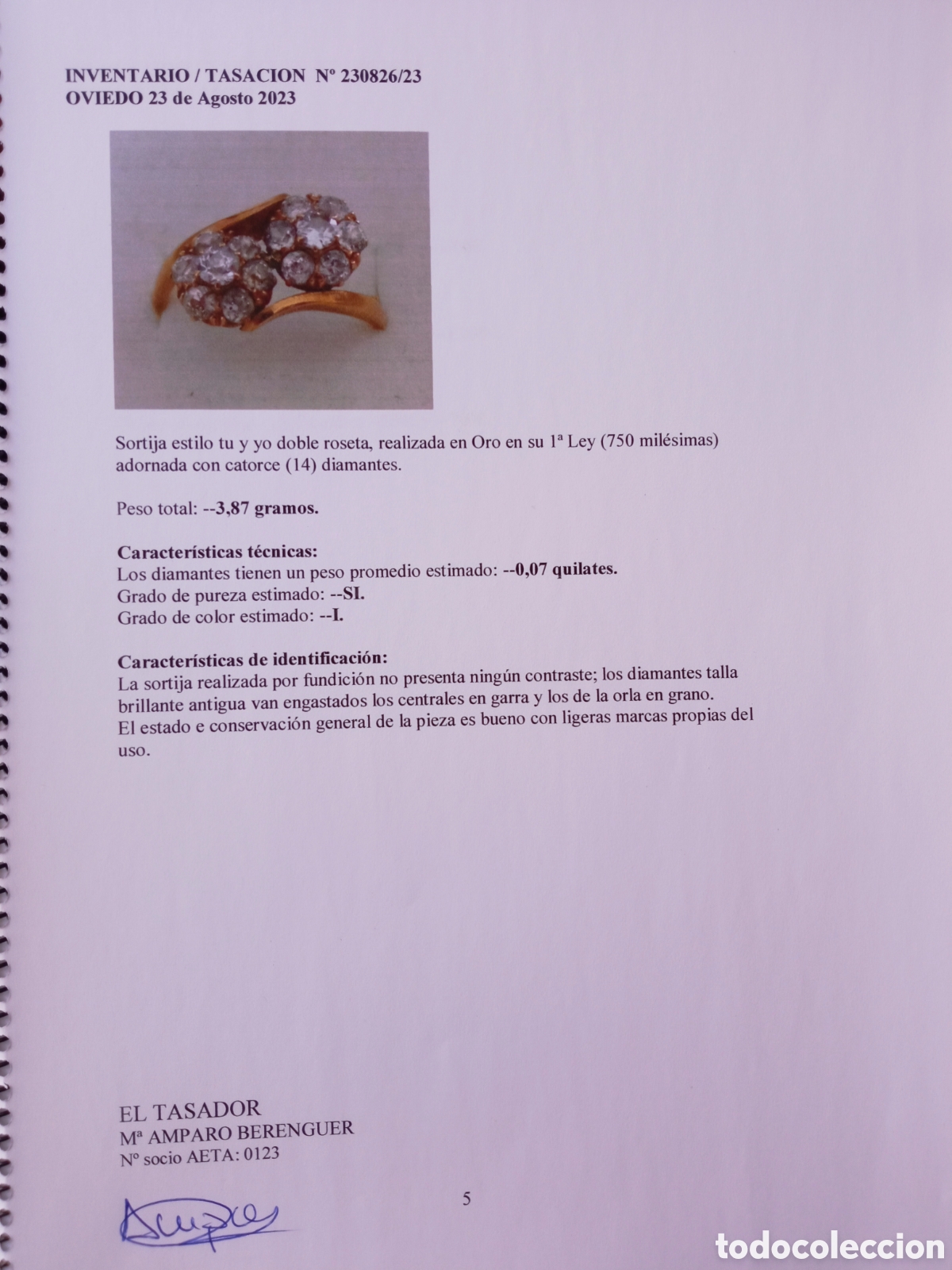 Joyeria: Sortija oro con diamantes - Foto 5
