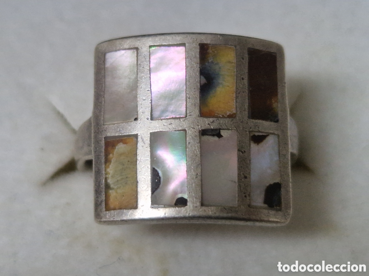 Joyeria: ANILLO DE PLATA DE LEY Y NACAR - Foto 2