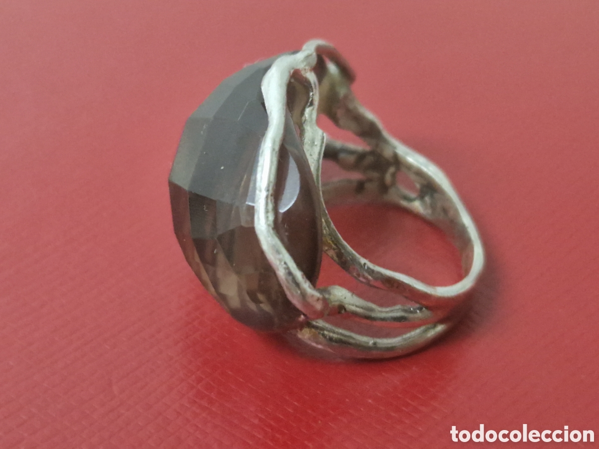 Joyeria: ANILLO DE PLATA DE LEY CON CUARZO AHUMADO - Foto 2