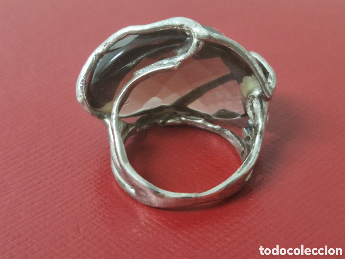 Joyeria: ANILLO DE PLATA DE LEY CON CUARZO AHUMADO - Foto 4