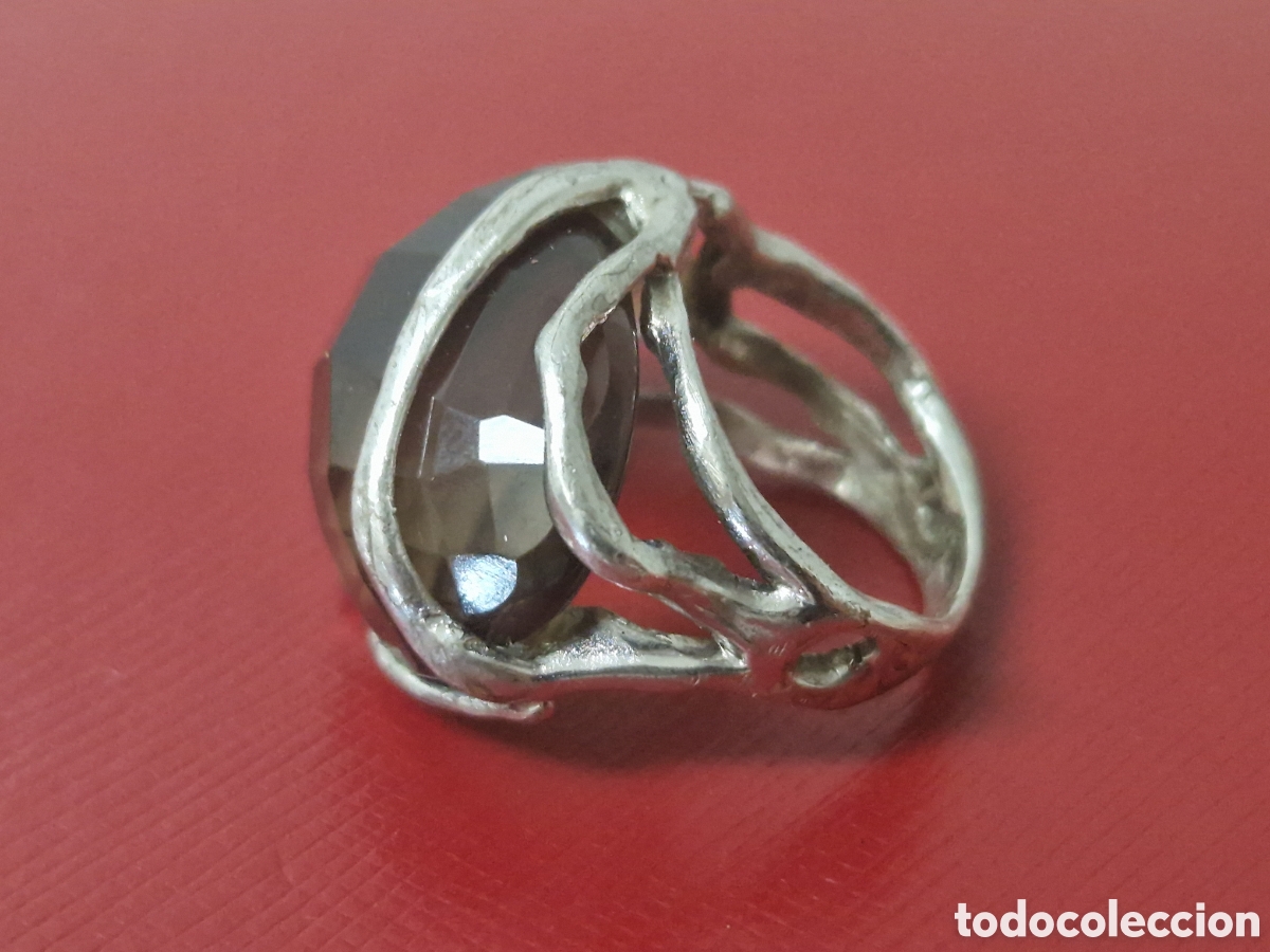 Joyeria: ANILLO DE PLATA DE LEY CON CUARZO AHUMADO - Foto 8