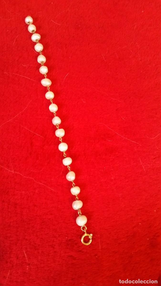 Joyeria: EXPLENDIDO CONJUNTO PULSERA Y ANILLO ORO 24K Y PEROLAS DULCES - Foto 8