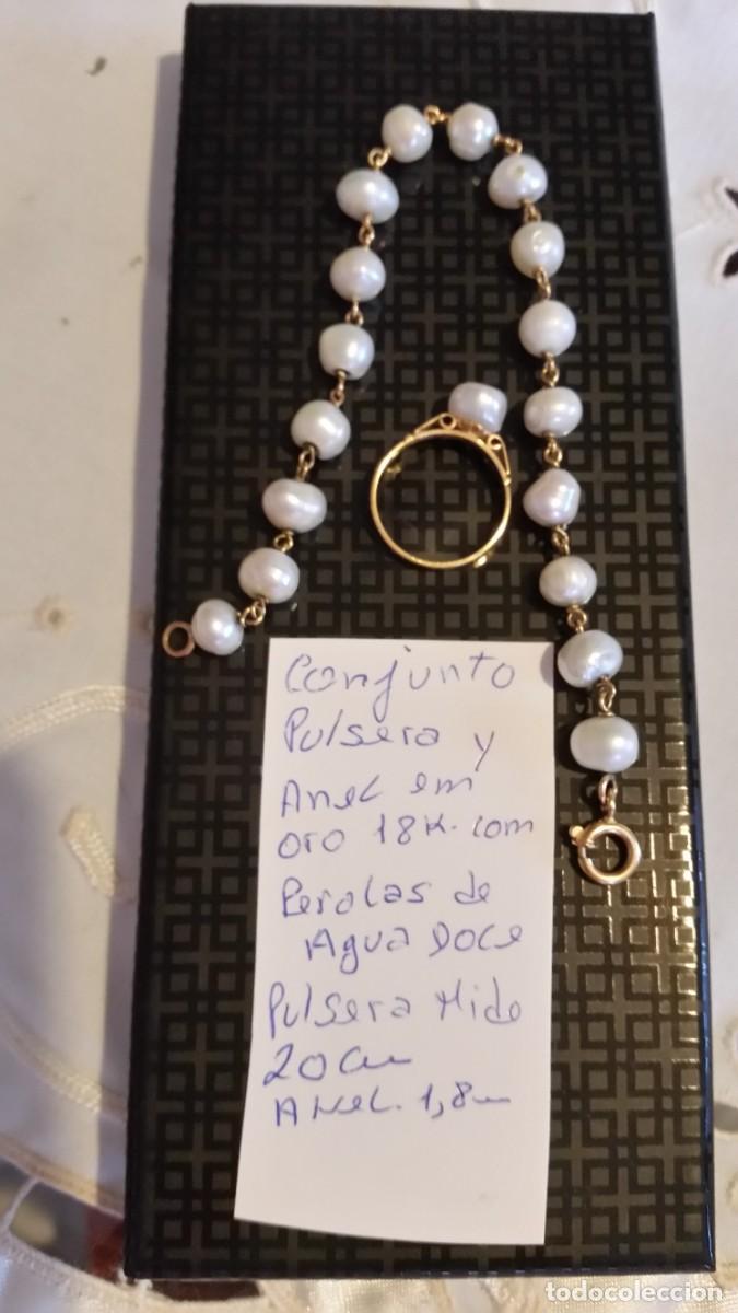 Joyeria: EXPLENDIDO CONJUNTO PULSERA Y ANILLO ORO 24K Y PEROLAS DULCES - Foto 9