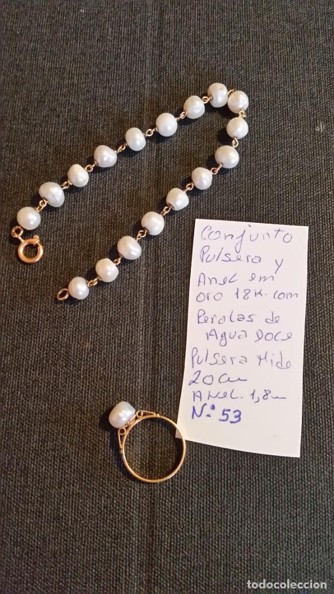 Joyeria: EXPLENDIDO CONJUNTO PULSERA Y ANILLO ORO 24K Y PEROLAS DULCES - Foto 13