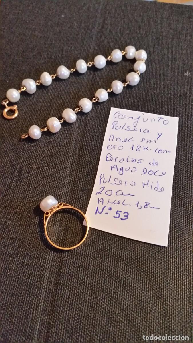 Joyeria: EXPLENDIDO CONJUNTO PULSERA Y ANILLO ORO 24K Y PEROLAS DULCES - Foto 14