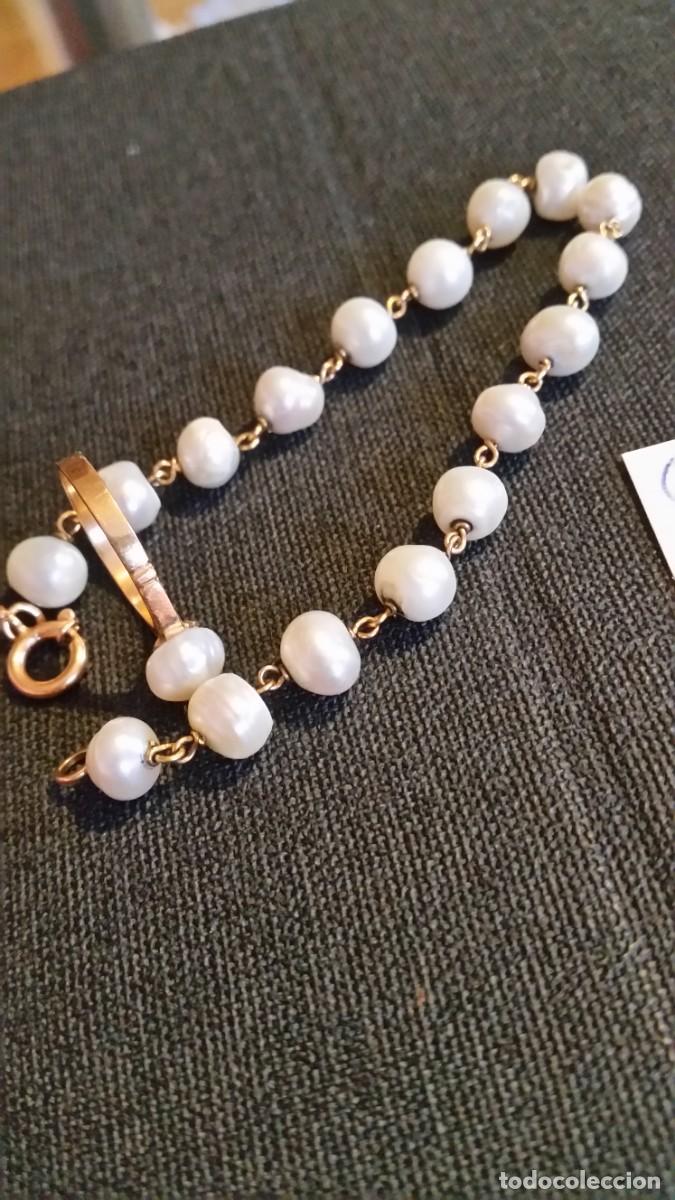 Joyeria: EXPLENDIDO CONJUNTO PULSERA Y ANILLO ORO 24K Y PEROLAS DULCES - Foto 15