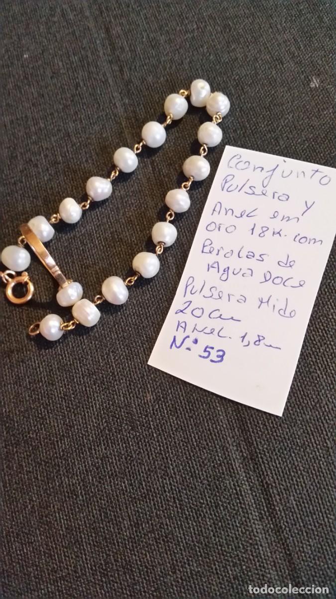 Joyeria: EXPLENDIDO CONJUNTO PULSERA Y ANILLO ORO 24K Y PEROLAS DULCES - Foto 16