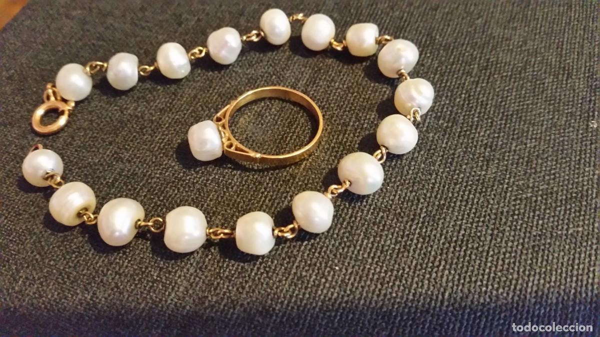 Joyeria: EXPLENDIDO CONJUNTO PULSERA Y ANILLO ORO 24K Y PEROLAS DULCES - Foto 17