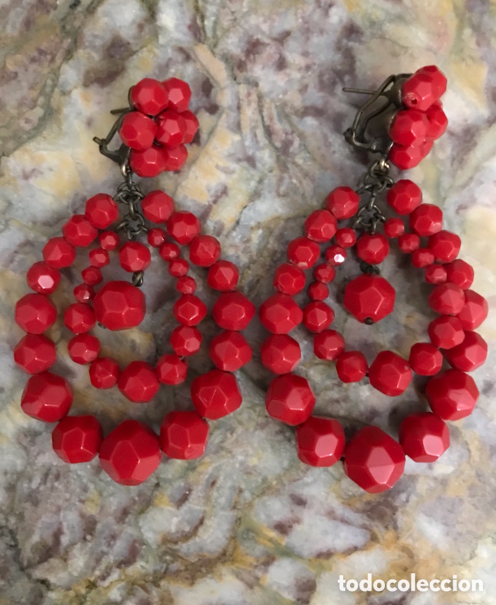 Joyeria: Pendientes rojos de 8 cm - Foto 1