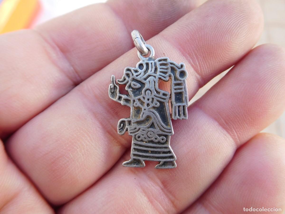 Joyeria: Colgante de plata tipo azteca o maya - Foto 1