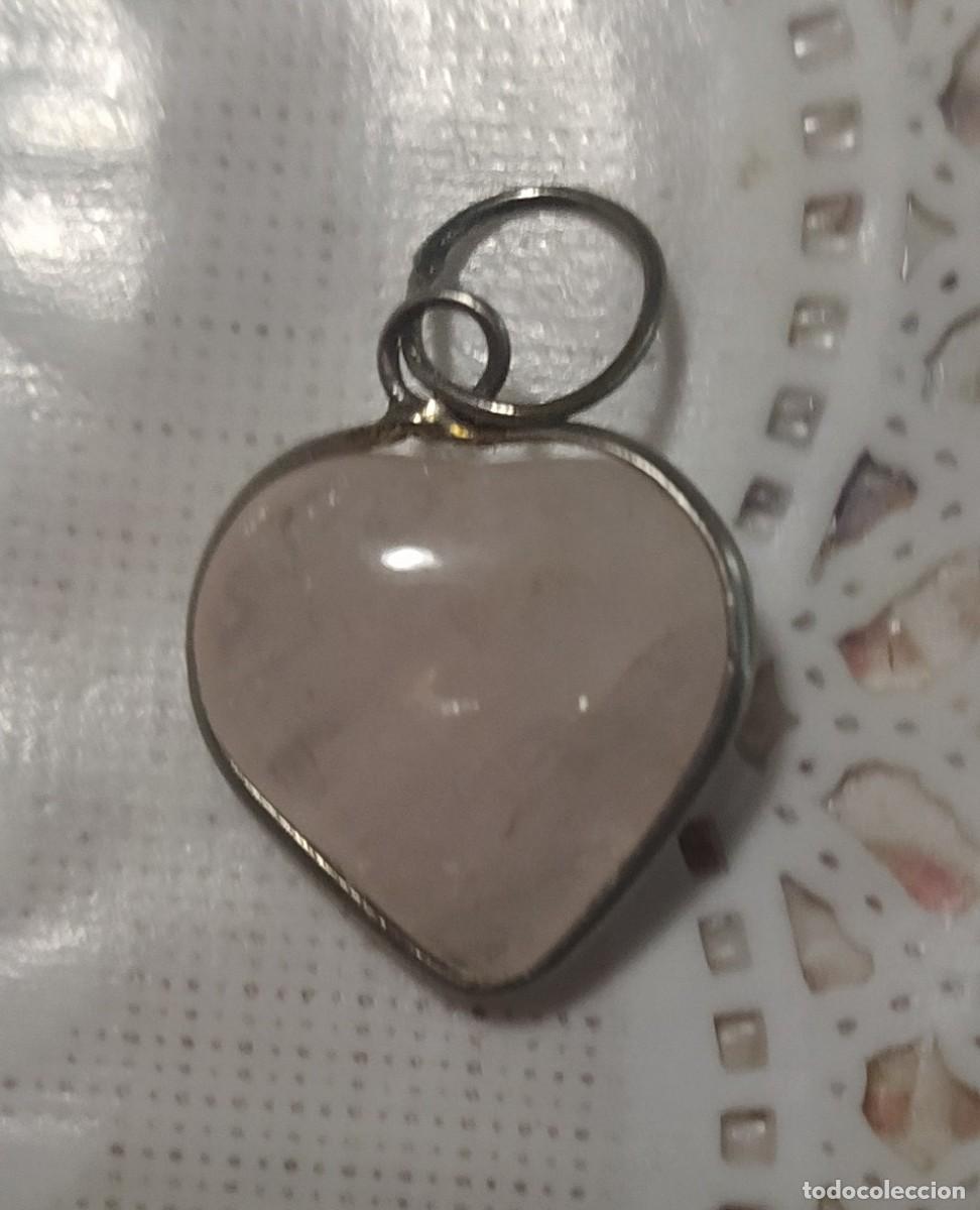 Joyeria: Colgante coraz&oacute;n cuarzo rosa - Foto 1