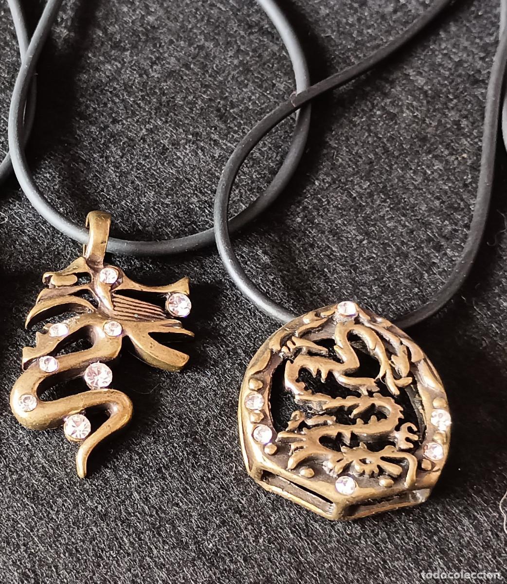 Joyeria: DOS COLGANTES &rdquo;DRAG&Oacute;N&rdquo; METAL BRONCEADO - Foto 1