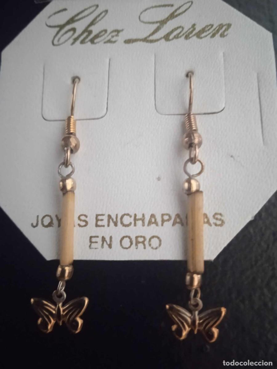 Joyeria: Pendientes vintage enchapados oro - Foto 1