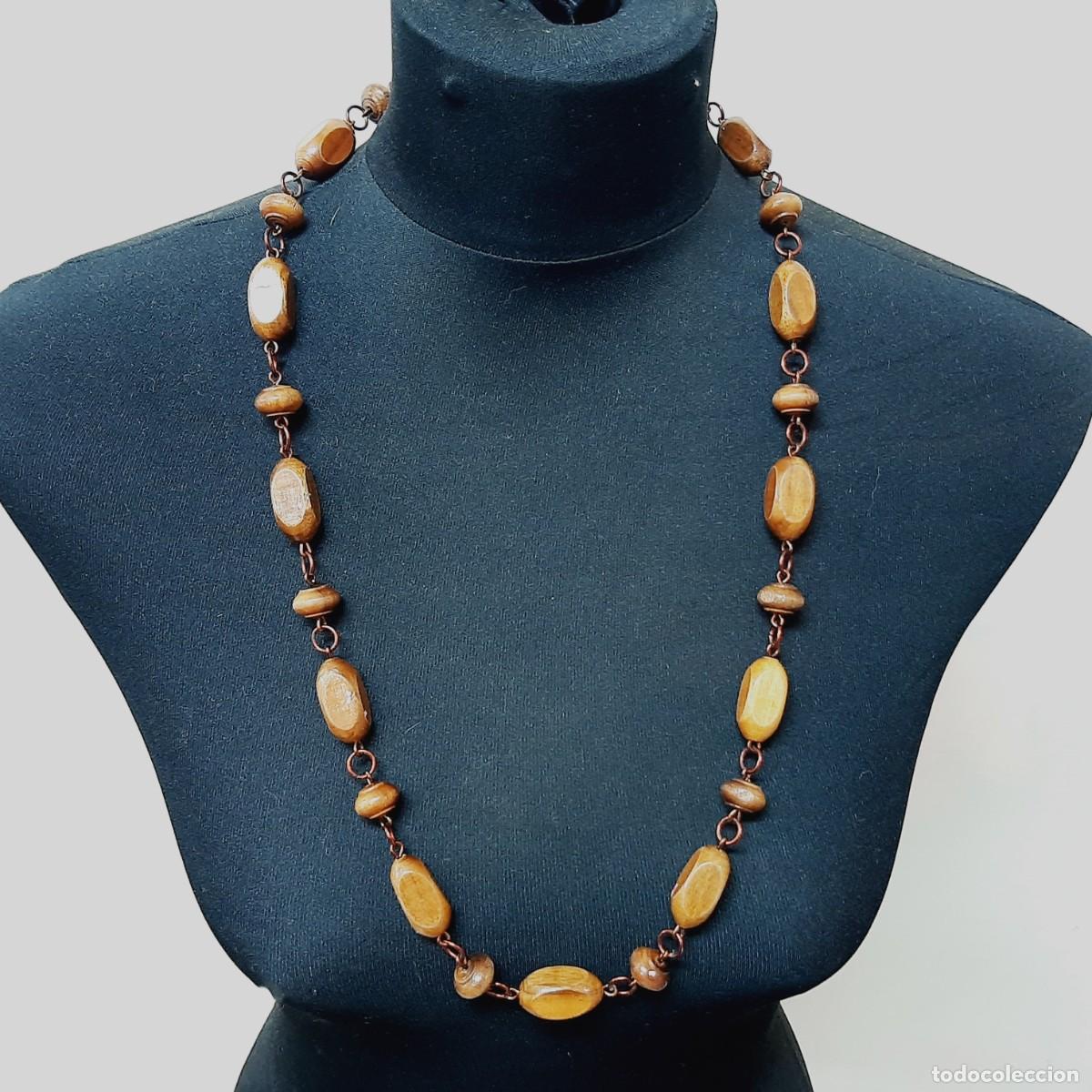 Joyeria: Collar de cuentas de madera vintage(12.4) - Foto 1