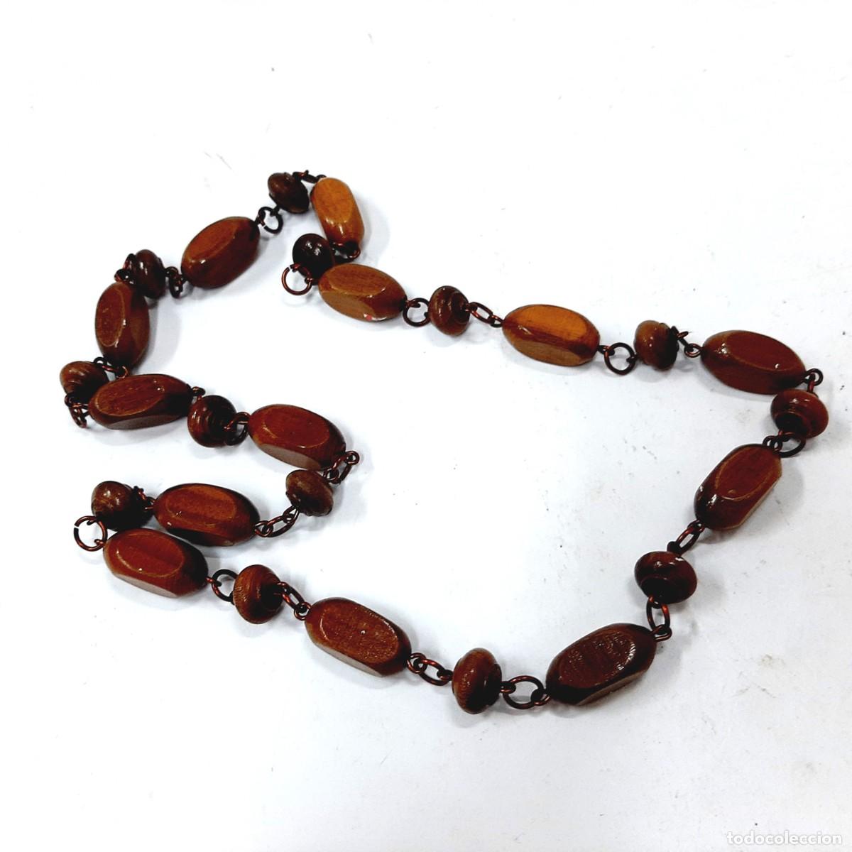 Joyeria: Collar de cuentas de madera vintage(12.4) - Foto 2