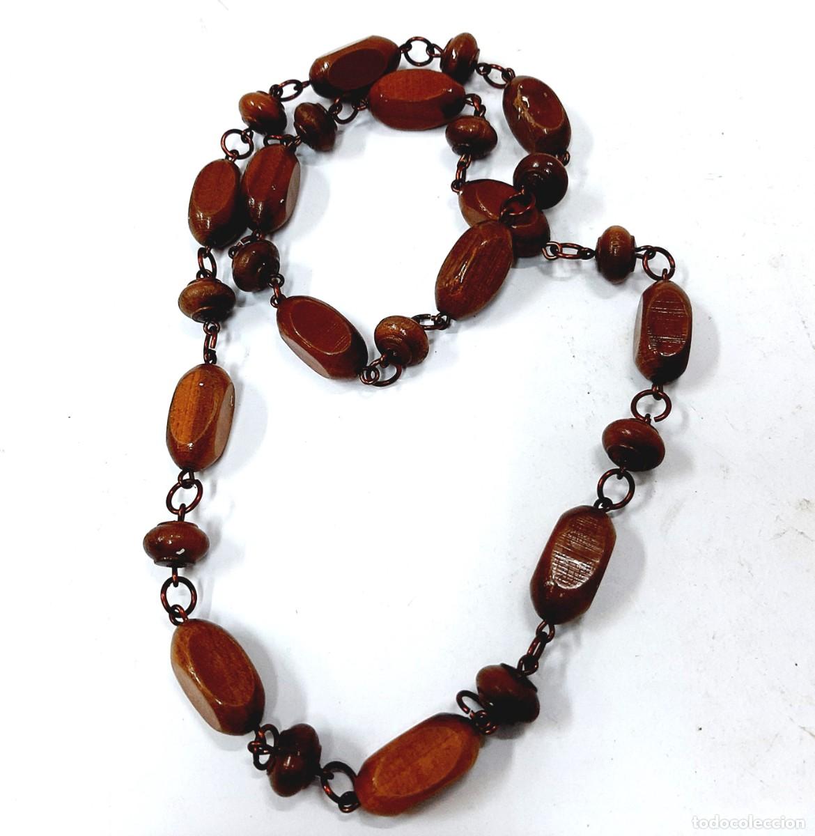 Joyeria: Collar de cuentas de madera vintage(12.4) - Foto 3