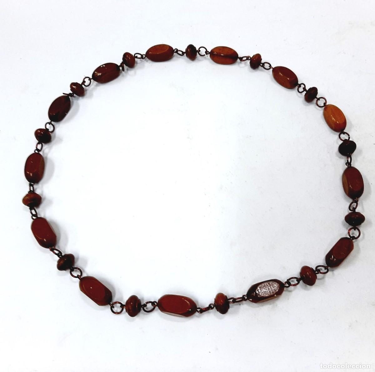 Joyeria: Collar de cuentas de madera vintage(12.4) - Foto 4