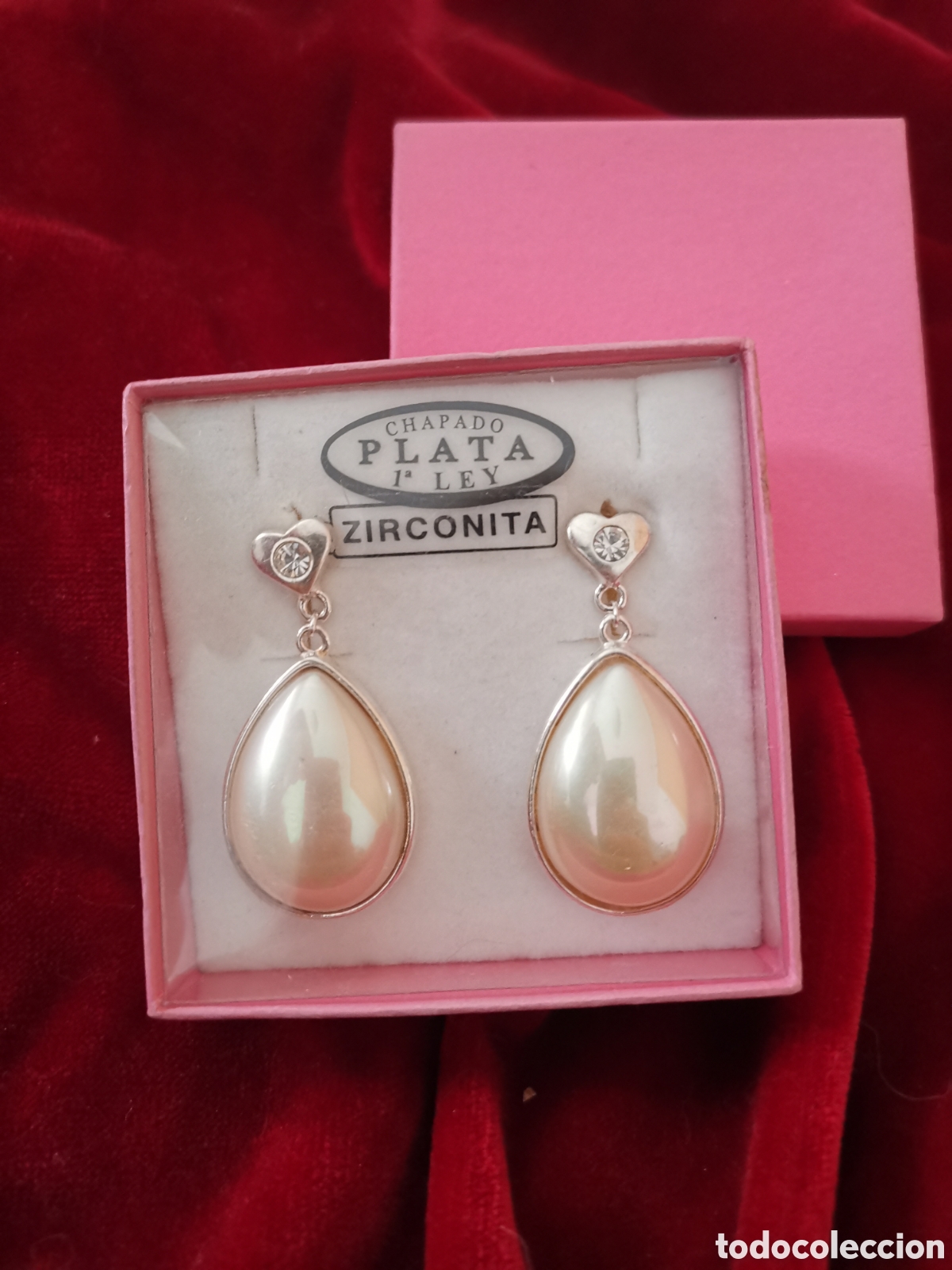 Gioielleria: Preciosos y elegantes pendientes chapados plata 925 perlas sint&eacute;ticas y circonitas. De joyeria.