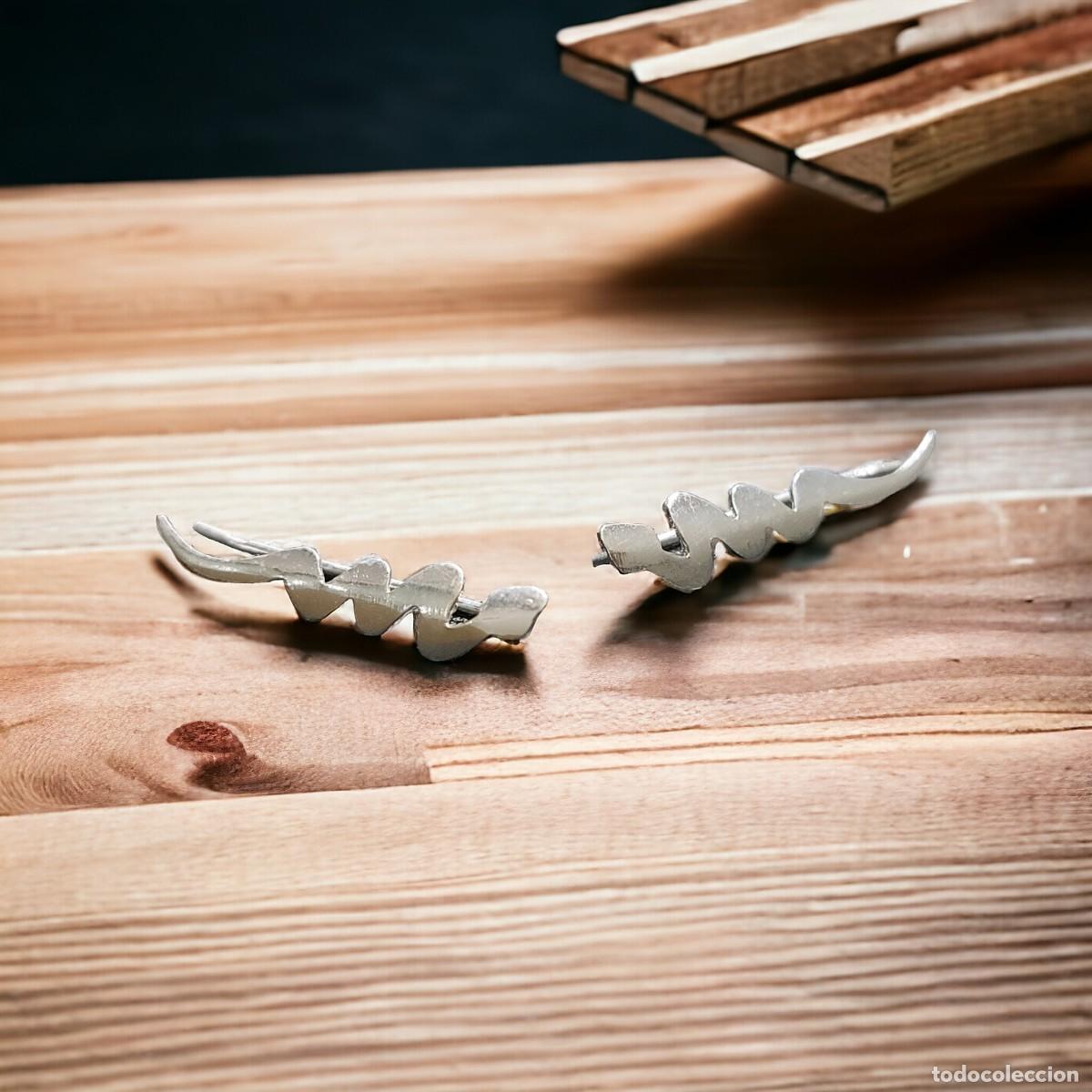 Joyeria: Par de Pendientes de Plata de Ley Trepadores con Forma de Serpiente - Foto 1