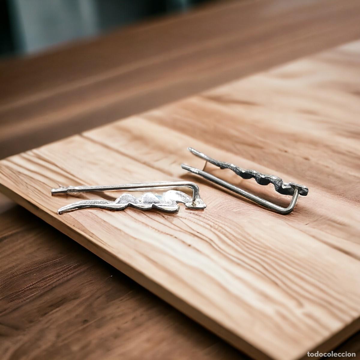Joyeria: Par de Pendientes de Plata de Ley Trepadores con Forma de Serpiente - Foto 2